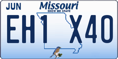 MO license plate EH1X4O