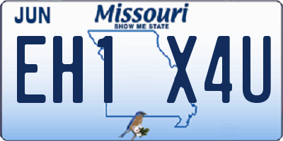 MO license plate EH1X4U