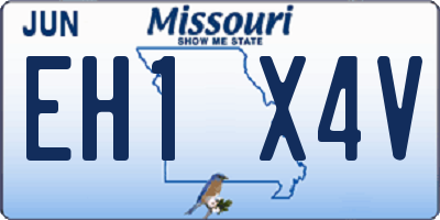 MO license plate EH1X4V