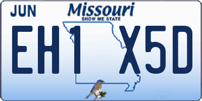 MO license plate EH1X5D