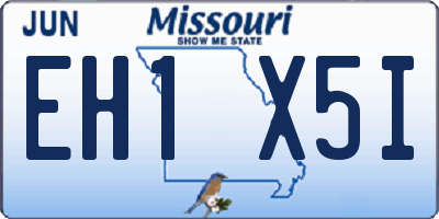 MO license plate EH1X5I
