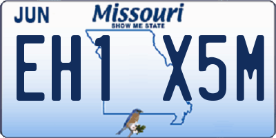 MO license plate EH1X5M