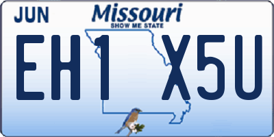 MO license plate EH1X5U