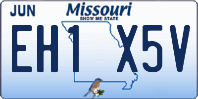 MO license plate EH1X5V