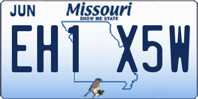 MO license plate EH1X5W