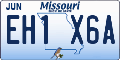MO license plate EH1X6A