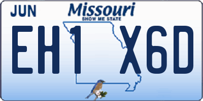 MO license plate EH1X6D