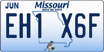 MO license plate EH1X6F
