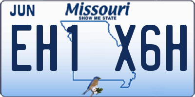 MO license plate EH1X6H