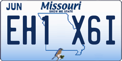 MO license plate EH1X6I