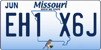 MO license plate EH1X6J