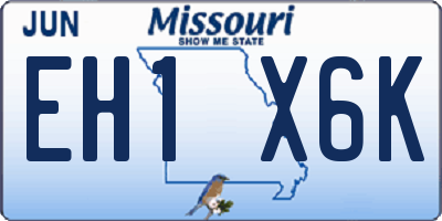 MO license plate EH1X6K