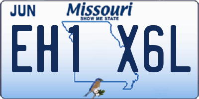 MO license plate EH1X6L