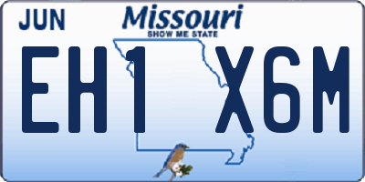 MO license plate EH1X6M