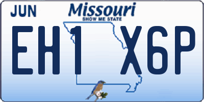 MO license plate EH1X6P