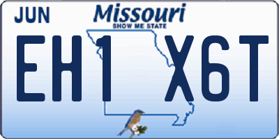 MO license plate EH1X6T