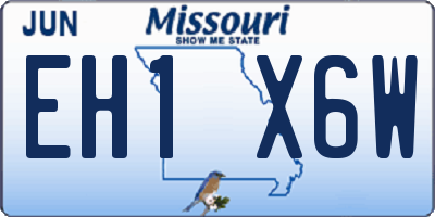 MO license plate EH1X6W