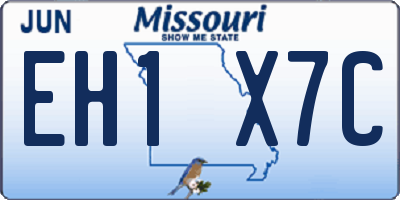 MO license plate EH1X7C