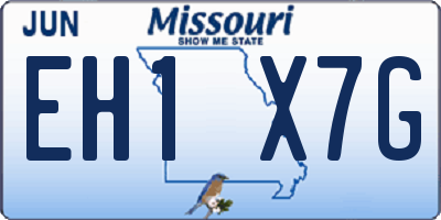 MO license plate EH1X7G