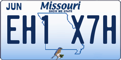 MO license plate EH1X7H
