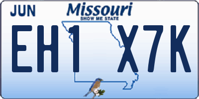 MO license plate EH1X7K