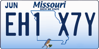 MO license plate EH1X7Y