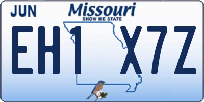 MO license plate EH1X7Z
