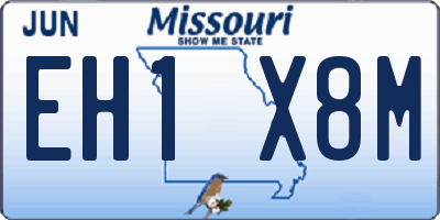 MO license plate EH1X8M