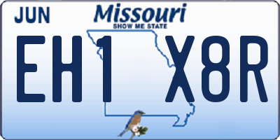 MO license plate EH1X8R