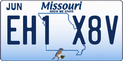 MO license plate EH1X8V