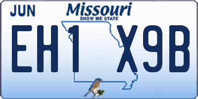 MO license plate EH1X9B