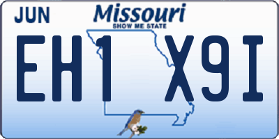 MO license plate EH1X9I