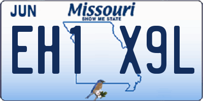 MO license plate EH1X9L