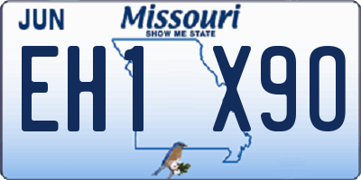 MO license plate EH1X9O
