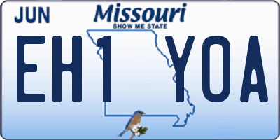 MO license plate EH1Y0A