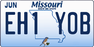 MO license plate EH1Y0B
