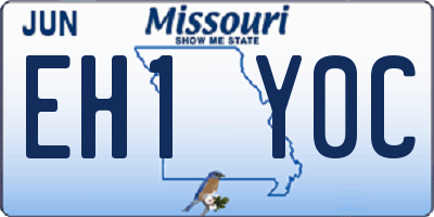 MO license plate EH1Y0C