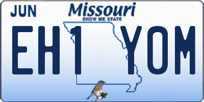 MO license plate EH1Y0M