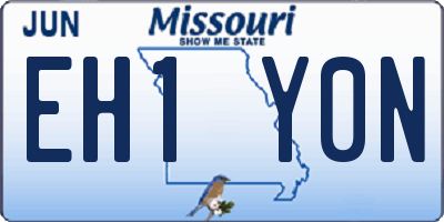 MO license plate EH1Y0N
