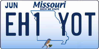 MO license plate EH1Y0T