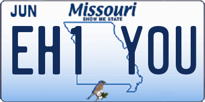 MO license plate EH1Y0U