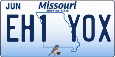 MO license plate EH1Y0X