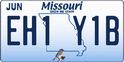 MO license plate EH1Y1B
