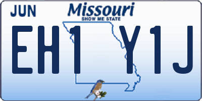 MO license plate EH1Y1J