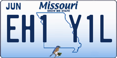 MO license plate EH1Y1L