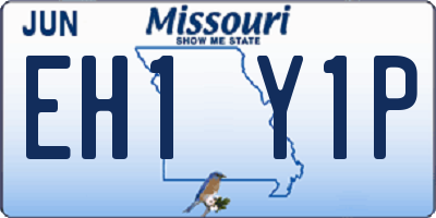 MO license plate EH1Y1P