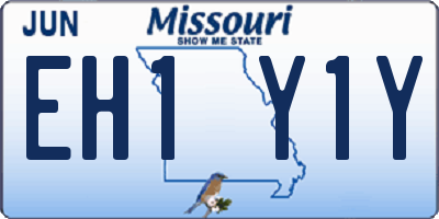 MO license plate EH1Y1Y