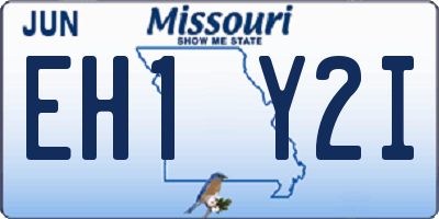 MO license plate EH1Y2I