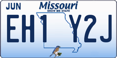 MO license plate EH1Y2J