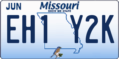 MO license plate EH1Y2K